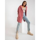 Fashion Hunters Powdery pink lady's alpaca coat with Eveline wool Cene