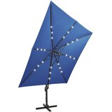  Konzolni vrtni suncobran sa stupom LED 300 cm azurnoplavi | shoptok.hr