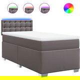Maison Chic Box spring postelja - Vzmetna postelja z vzmetnico siva 90x190 cm umetno usnje SL11794, (21900292) | Shoptok.si