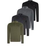 Dewberry SET OF FOUR V4007 MEN'S SWEATSHIRT-BLACK-NAVY-ANTHRACITE-KHAKI | Shoptok.si