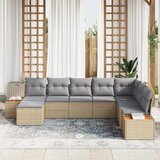  Sjedeća garnitura za vrt 8 kom. Bež Poli ratan 319 x 209 x 69 cm | Shoptok.si