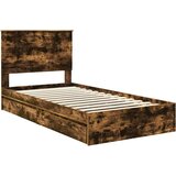  Krevet s od storage s uzglavljem Dimljeni hrast 100 x 200 cm | shoptok.hr