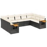  The Living Store Vrtna sedežna garnitura 9-delna z blazinami črn poli ratan - Vrtna Sedežna Garniture, (21447110) | Shoptok.si