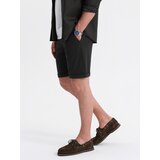 Ombre Men's knit shorts with rolled up legs - black | Eponuda.ba