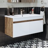 Hanah home kupatilski ormarić sa lavaboom 1904, 100 cm, atlantski bor / mat beli | Eponuda.com