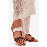 Boto Flat Women's Sandals With Beads Leopard Brown Virona | Shoptok.si