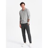 Ombre CARROT men's structured knit sweatpants - graphite melange | Shoptok.si