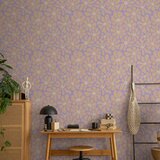  Tapeta - Cute Light-Beige Little Flowers - Small flowers with beige - undulating petals on a blue background. 50x1000 | shoptok.hr