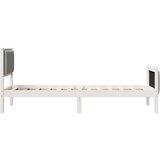  Kovinska posteljna konstrukcija Bela in svetlo siva 75 x 190 cm, (5000084699) | Shoptok.si