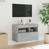 vidaXL TV ormarić s LED svjetlima siva boja betona 60x30x40 cm | shoptok.hr