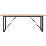  Blagovaonski stol O-oblika 200x100x75,5cm od borovine i čelik | shoptok.hr