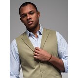 Ombre Fitted men's structured knit vest with lapels - olive | Shoptok.si