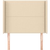  Vzglavje z ušesi krem 93x16x118/128 cm blago, (20952526) | Shoptok.si