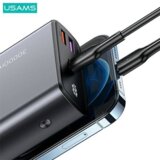 Usams zunanja baterija powerbank 30.000 mAh US-CD165 Quick Charge / PD 65W z LCD-jem / 3x izhod - črn | Shoptok.si