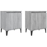  Noćni ormarići s metalnim nogama boja sivog hrasta 40x30x50 cm | shoptok.hr