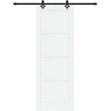  Klizna vrata Bijela i crna 83 x 232 cm Masivna borovina | shoptok.hr