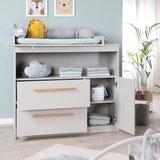 Roba Svetlo siva otroška komoda s previjalnim pultom 107x98x75 cm Lea – | Shoptok.si