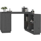 vidaXL Pisalna miza siva 110x50x75 cm trdna borovina | Shoptok.si