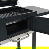  Roštilj na drveni ugljen s donjom policom crni | shoptok.hr