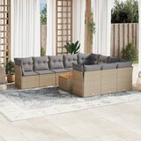  11-dijelni set vrtnih sofa s jastucima bež od poliratana | shoptok.hr