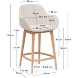 Kave Home Bež oblazinjen barski stol z nasloni za roke (višina sedeža 66 cm) Konna – | Shoptok.si