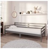  Dnevna postelja z vzmetnico 90x200 cm siva trdna borovina | Shoptok.si