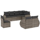  8-dijelni set vrtnih sofa od poliratana s jastucima sivi | shoptok.hr