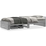 vidaXL Posteljni okvir siva sonoma 90x190 cm inženirski les, (21273459) | Shoptok.si