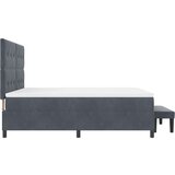 Box Spring Krevet s Madracem i Klupom Tamnosiva 180x200 cm Baršun | shoptok.hr