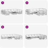 Set vanjskih sofa 10 pcs Bijela i krem Čvrsto drvo akacije | shoptok.hr