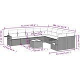 vidaXL 11-dijelni set vrtnih sofa od poliratana s jastucima sivi | shoptok.hr