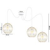  Luster na sajli MATT 3xE27/60W/230V pauk bela/zlatna | Eponuda.com