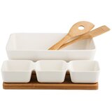 Altom design zdjela za salatu s posudama za umake na podlozi i žlicama od bambusa -01010052038 | shoptok.hr