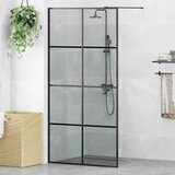  Zid za walk-in tuš Crna 100 x 195 cm Staklo otporno na udarce Cijene