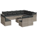 Maison Chic Seti vrtnega pohištva - Vrtna garnitura - Vrtni pohištvo set 13-delna z blazinami siv poli ratan, (21809762) | Shoptok.si