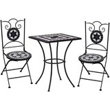 In 3-dijelni bistro set s keramičkim pločicama crno-bijeli | shoptok.hr