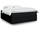 vidaXL Krevet s oprugama i madracem crni 180x200 cm od tkanine | shoptok.hr