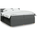  Krevet s oprugama i madracem tamnosivi 200 x 200 cm od tkanine | shoptok.hr