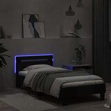  Okvir za krevet s uzglavljem i LED svjetlima crni 75x190 cm | shoptok.hr