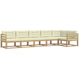 vidaXL Zunanja garnitura za sedenje 4 pcs Bela in krem Poliester, (5000280291) | Shoptok.si