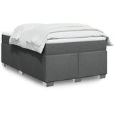 vidaXL Box spring postelja z vzmetnico temno siva 120x200 cm blago Cene