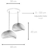  Brilagi - Visilica na sajli WABI SABI 2xE27/40W/230V prečnika 60 cm, beo | Eponuda.com