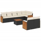 The Living Store Vrtna sedežna garnitura 9-delna z blazinami črn poli ratan - Vrtna Sedežna Garniture, (21449347) | Shoptok.si