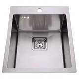 ugradna Sudopera Alpaka, Pravougaona, Otvor Za Sifon 11 cm, Stainless Steel, Sifon 2