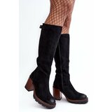 Kesi Women's black insulated high-heeled boots Alzeta Cene