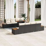  Vrtna sofa set 9 dijelova Crna Ratan Vanjski namještaj | shoptok.hr