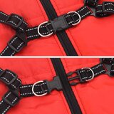 vidaXL Pasji plašč s pasom Nepremočljiv odsevni rdeč 5XL | Shoptok.si