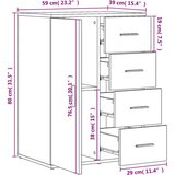 vidaXL Komoda rjavi hrast 59x39x80 cm inženirski les | Shoptok.si