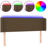 vidaXL LED posteljno vzglavje temno rjavo 147x16x78/88 cm blago, (20739332) Cene