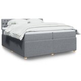 vidaXL Krevet s oprugama i madracem svjetlosivi 200 x 200cm od tkanine | shoptok.hr